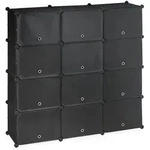 Relaxdays Schuhschrank, Steckschrank mit T&uuml;ren, HBT: 125 x 125 x 31,5 cm, 24