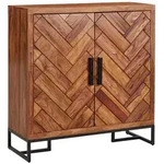 Schuhschrank FineBuy Schuhregal 100x105x40 cm Holz Massiv Schuhkommode Flur