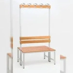 Garderobenbank mit Haken 2-seitig 2 Sitzb&auml;nke mit Schuhrost HxBxT 170x100x60cm...