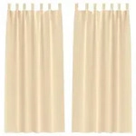 vidaXL Verdunkelungs-Vorh&auml;nge mit Ringen 2 pcs Creme 260 x 140 cm