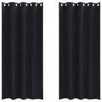 vidaXL Verdunkelungs-Vorh&auml;nge mit Ringen 2 pcs Schwarz 260 x 140 cm