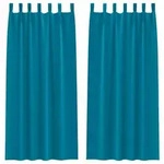 vidaXL Verdunkelungs-Vorh&auml;nge mit Ringen 2 pcs T&uuml;rkis 225 x 140 cm