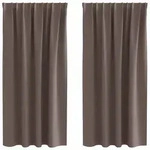vidaXL Verdunkelungs-Vorh&auml;nge mit Ringen 2 pcs Dunkelbraun