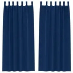 vidaXL Verdunkelungs-Vorh&auml;nge mit Ringen 2 pcs Dunkelblau 260 x 140 cm