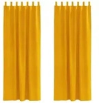 vidaXL Verdunkelungsvorh&auml;nge 2 pcs Senfgelb 140 x 245 cm Samt