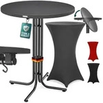 CASARIA&reg; Stehtisch klappbar mit Husse 80cm Rund Bistrotisch grau