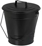 Relaxdays Ascheeimer mit Deckel, Henkel, 7 Liter, Eisen, Aschetonne f&uuml;r Kohle &