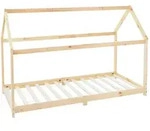 ML-Design Kinderbett 90x200 cm Natur mit Dach & Lattenrost, Hausbett aus...
