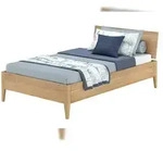 Erst-Holz Metallfreies breites Bett aus Buchenholz konische F&uuml;&szlig;e 120x200 mit