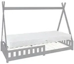 ML-Design Kinderbett Tipi 90x200 cm Hellgrau mit Matratze H:16 cm,...