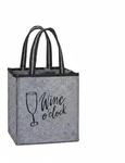 Relaxdays Flaschentasche, 9 Flaschen, Flaschentr&auml;ger mit Spruch, HBT 45 x 24 x 24