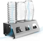 Intirilife Flaschenhalter aus Edelstahl in Silber - 30 x 15.5 x 11 cm -