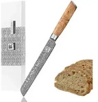 Zayiko Kinone Damast Brotmesser mit Wellenschliff I 20 cm Klinge I...