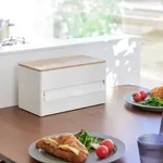 Yamazaki K&uuml;chenrollenhalter modern aus Metall stehend mit Ablage "Rin" wei&szlig;