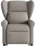 vidaXL Elektrischer Massagesessel mit Aufstehhilfe Taupe Stoff