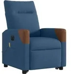 vidaXL Massagesessel mit Aufstehhilfe Elektrisch Blau Stoff