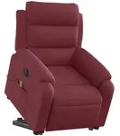 vidaXL Elektrischer Massagesessel mit Aufstehhilfe Weinrot Stoff
