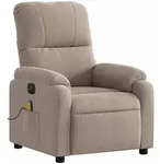 vidaXL Massagesessel Elektrisch Taupe Mikrofasergewebe