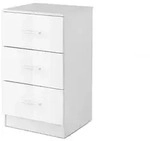 COSTWAY 3-Schubladen-Nachttisch Hochglanz-Nachttisch f&uuml;r Boxspringbett