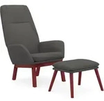 vidaXL Relaxsessel mit Hocker Dunkelgrau Stoff