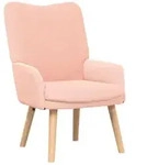 vidaXL Sessel Rosa 63 x 67 x 94 cm Schafstoff und Sperrholz