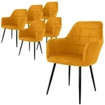 ML-Design ECD Germany Esszimmerst&uuml;hle 6er-Set Ocker &ndash; gepolsterte...