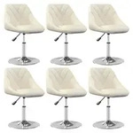 Esszimmerst&uuml;hle Drehbar Samt V35 | vidaXL : Farbe - Creme, Gr&ouml;&szlig;e - 6 Stk.