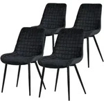 ML-Design &ndash; Esszimmerst&uuml;hle 4er Set Schwarz | Samt Sitzfl&auml;che, R&uuml;ckenlehne,