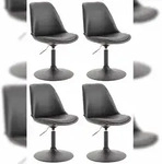 CLP 4er Set Esszimmerst&uuml;hle Maverick Kunstleder schwarz/schwarz