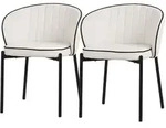 ML-Design Esszimmerst&uuml;hle 2er Set Beige, Stoffbezug & Metallbeine