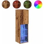 vidaXL TV-Schr&auml;nke mit LED-Leuchten 2 Stk. Altholz-Optik 30,5x30x102cm