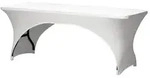 Perel Stehtisch-Husse, Wei&szlig;, rechteckig mit Bogenform, 180 cm x 75 cm x 74 cm