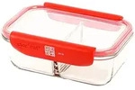 Mastrad StorEat Vorratsdose mit Trennsteg, Borosilikatglas, 1 L, F93110