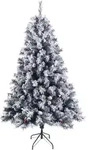 SVITA k&uuml;nstlicher Weihnachtsbaum Schnee Deko Tannenbaum Kunstbaum PVC 180 cm