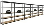 PROREGAL MegaDeal 5x Schwerlastregal Ragnar, HxBxT 180x120x40cm, Fachlast 175kg,