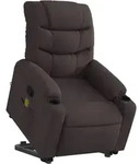 vidaXL Massagesessel mit Aufstehhilfe Dunkelbraun Stoff
