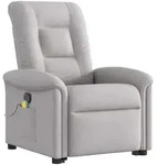 vidaXL Massagesessel mit Aufstehhilfe Wolkengrau Stoff