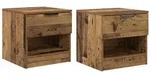 vidaXL Bettschrank 2 pcs Altholz 40 x 39 x 40 cm Holzwerkstoff