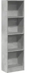 vidaXL B&uuml;cherregal Betongrau 40x24x143 cm Holzwerkstoff