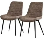 ML-Design &ndash; Esszimmerst&uuml;hle 2er Set Braun | Kunstleder Sitzfl&auml;che,...