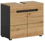 Ebuy24 Canu Waschbeckenunterschrank 2 T&uuml;ren Eiche Dekor, grau.
