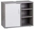 Relaxdays Waschbeckenunterschrank, eint&uuml;rig, Badschrank, Aussparung, 3 Ablagen,