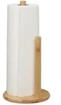 Relaxdays K&uuml;chenrollenhalter stehend, Bambus, Rollenhalter mit Abrollstopp, HxD: 28
