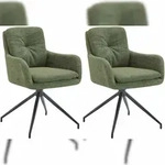 CLP 2er Set Esszimmerst&uuml;hle Pickett Stoff gr&uuml;n