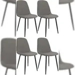 CLP 4er Set Esszimmerstuhl Maryam hellgrau/Stoff