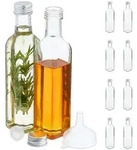 Relaxdays Flaschen zum Bef&uuml;llen, 10er Set, leere Glasflaschen, f&uuml;r Lik&ouml;r, &Ouml;l,