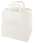 PAPSTAR 50 Tragetaschen, Papier 25 cm x 26 cm x 17 cm weiss mit Tragegriff