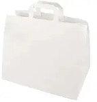 PAPSTAR 50 Tragetaschen, Papier 27 cm x 32 cm x 21,5 cm weiss mit Tragegriff