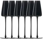 Intirilife 6x Champagner Glas mit modernen Design in Schwarz- 220 ml F&uuml;llmenge -