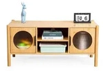 Relaxdays TV-Lowboard, mit 2 T&uuml;ren, Fernsehtisch f&uuml;r bis zu 43 Zoll, Holzoptik,